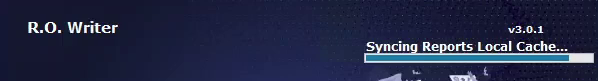 Syncing reports progress bar on the launch screen.
