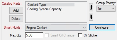 The coolant Smart Fluid fully configured. 