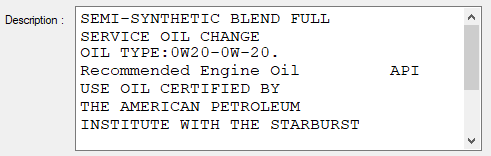 The first half of the Epicor specifications in the Description section of the posted labor.