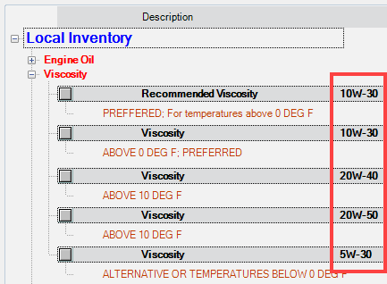 Multiple viscosities recommended on the Smart Oil tab.