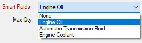 Engine oil in the Smart Fluids dropdown list.