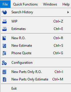 The File dropdown menu expanded.