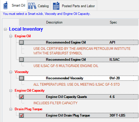 The Epicor Specifications only.