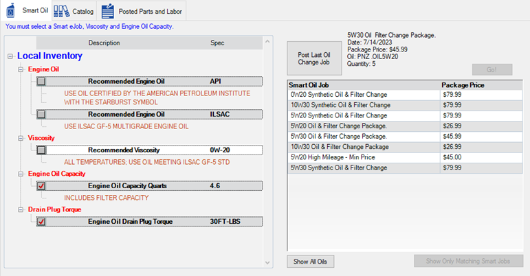 The Smart Oil tab with all jobs. 