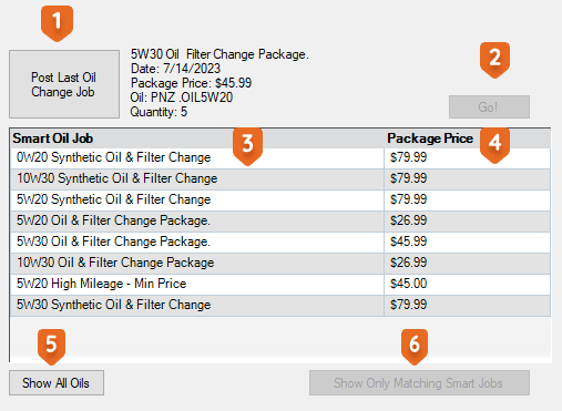 The new Smart Oil job section.