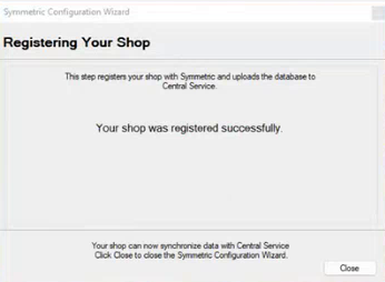 Symmetric shop registation complete.