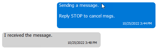 Text messaging bubbles.