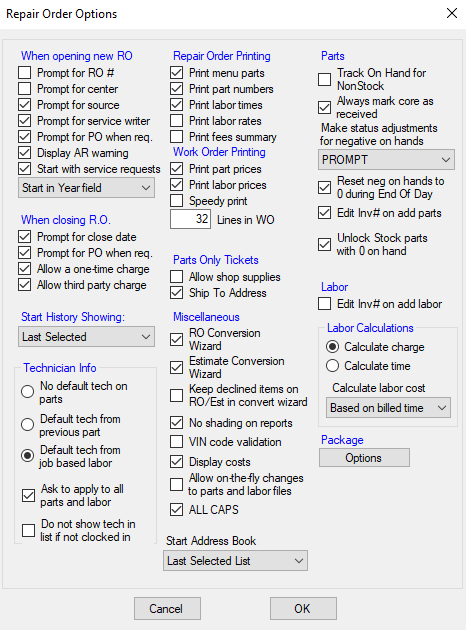 The RO Optionswindow with the unlock RO Setting.