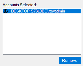 The Accounts Selected window.