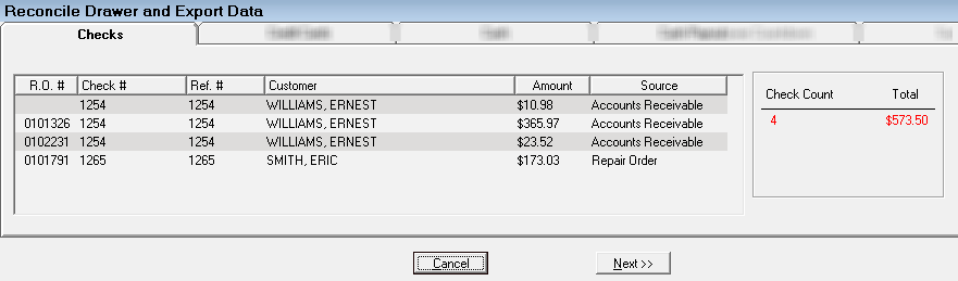 The Checks tab.