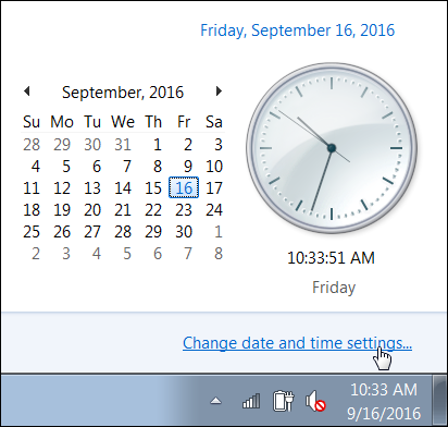 The computer's clock.