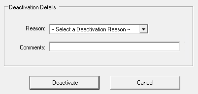 The Deactivate License window.