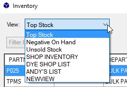 The View dropdown list in Browse.