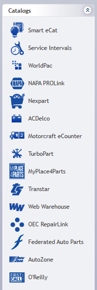 The catalogs section on the General Options window.