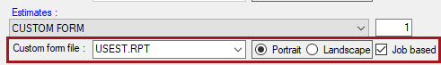 The custom form settings.