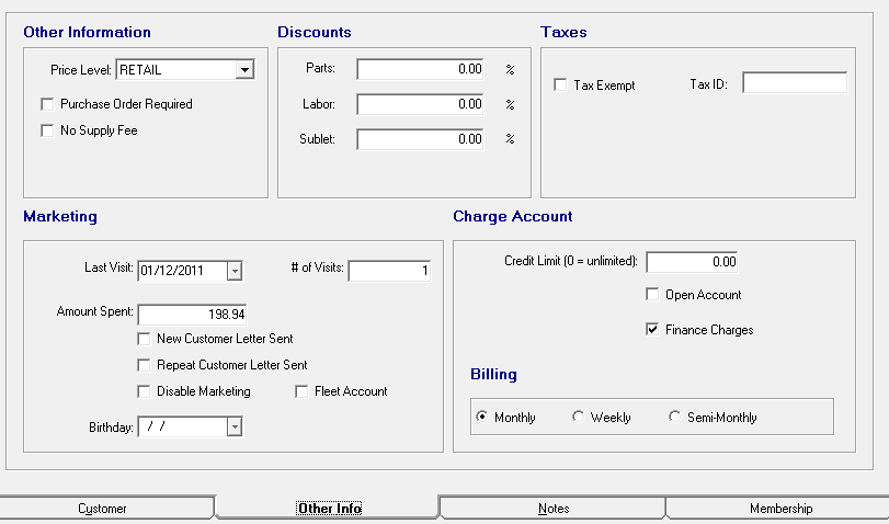 The Other Info tab.