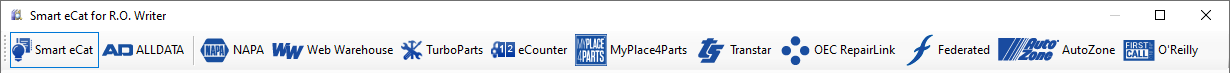 The Smart eCat Catalog toolbar.