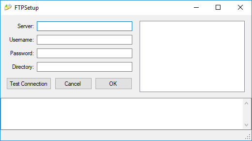 The FTP Setup window for the Tire Information Download.