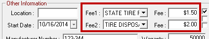 The Fee entries circled.