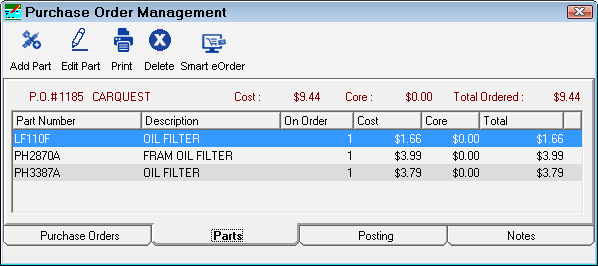 The Parts tab.