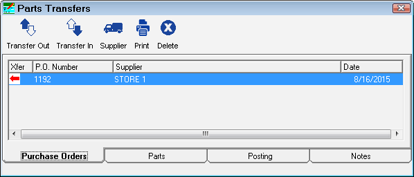 on the Purchase Orders tab.