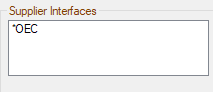 OEC in the Supplier Interfaces section.