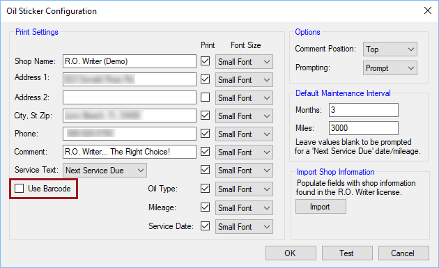 A use bardoce checkbox.