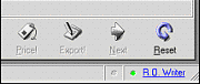 R.O. Writer and the green button in the bottom right of the WORLDPAC window.