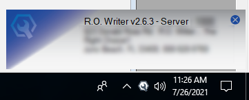 The new R.O. Tray notification.
