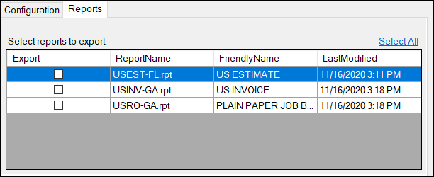 the Reports tab.