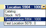 The dropdown list for availability for a part.