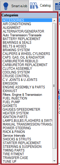the 42 dealer categories in the categories column.