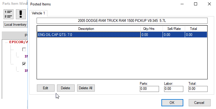 Deleting an item in the smart jobs shopping cart.