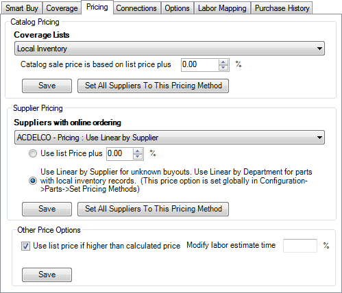 The Pricing tab.