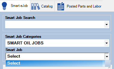 No smart jobs in the Smart Job dropdown list on the Smart eJob tab. 