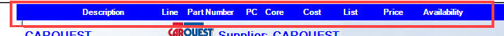The Part column header circled.