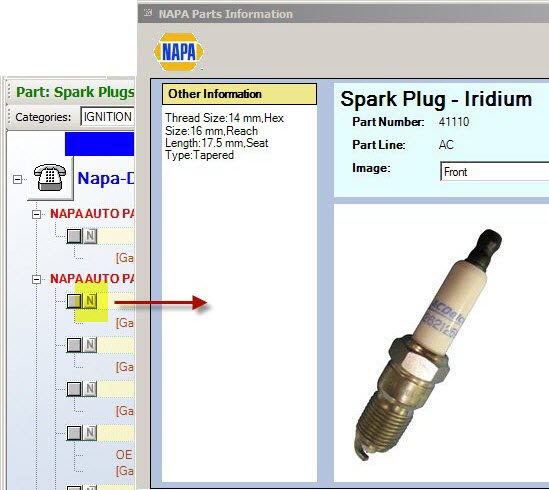 the supplier information opened from a part line.