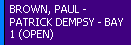 An appointment in a dark color and white text.