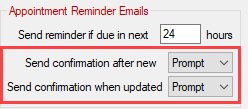 The Appointment Reminder section.