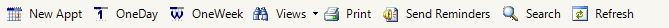 The Scheduler window toolbar.