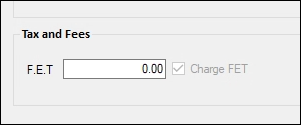 The FET field on the Tire Information tab.