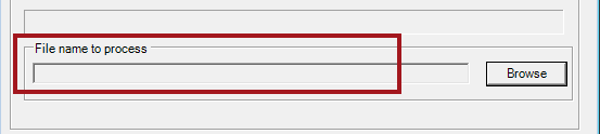 The file name to process field blank.