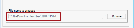 The file path in the file name to process field.