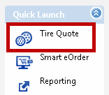 The Tire Quote icon in the Quick Launch.