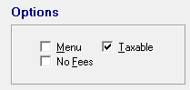 The Options section.
