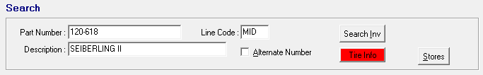 The search area of the Editing Part window.