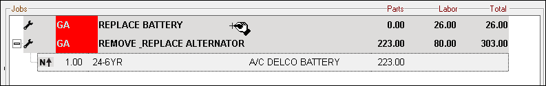 The drag and drop icon that appears when moving parts via drag and drop.