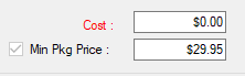 The Min Price Pkg box on the Edit Labor window.