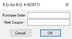 The Change PO/Coupon window.