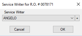 The change service writer window.